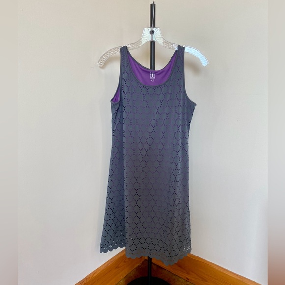 GREY/PURPLE Title Nine Nimblene Illusion Laser Cut Dress XS - Picture 2 of 9
